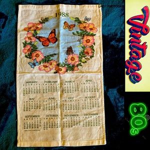 1988 Cloth Wall Calendar Dish Towel Leap Year